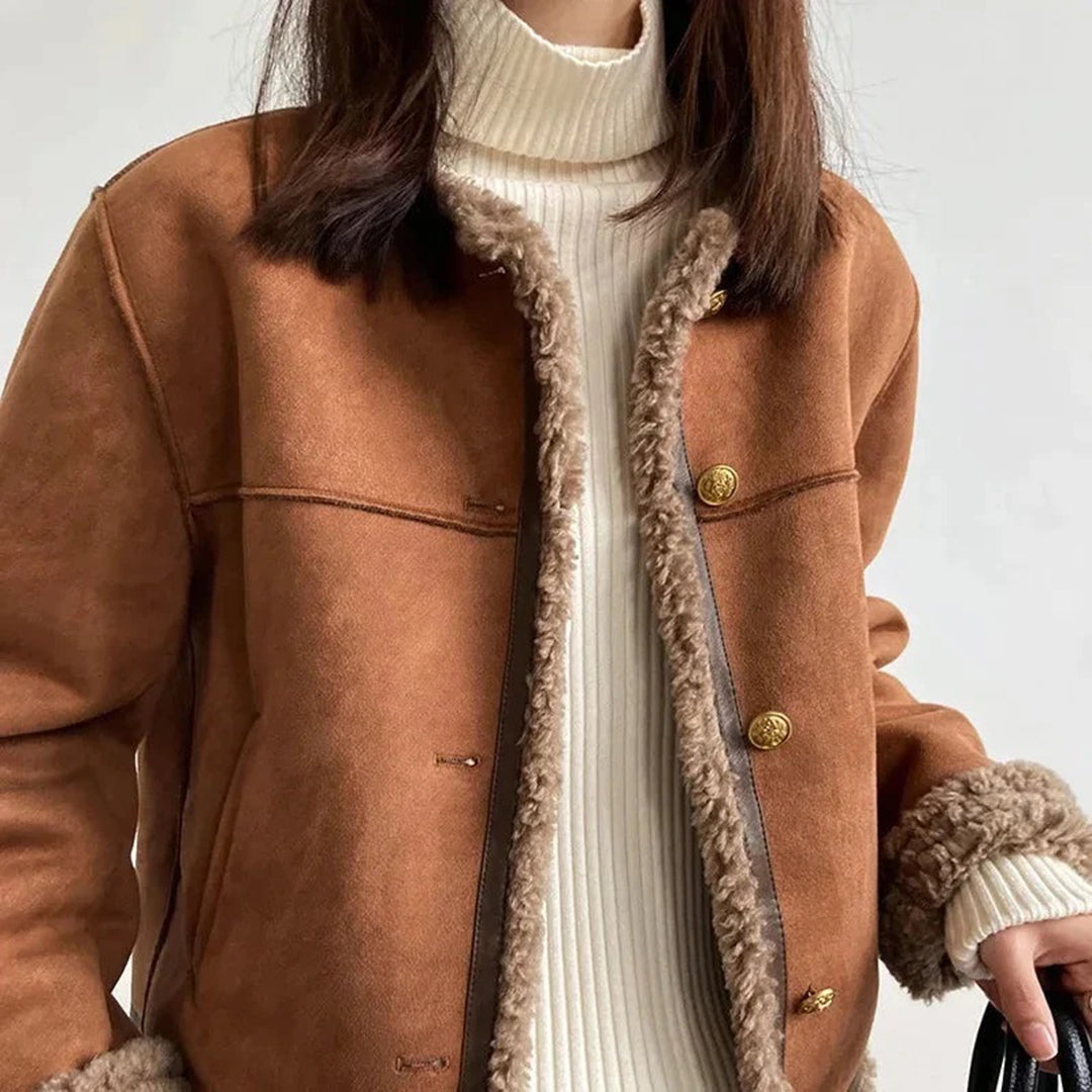 Veste en daim élégante, luxueuse et confortable pour femmes
