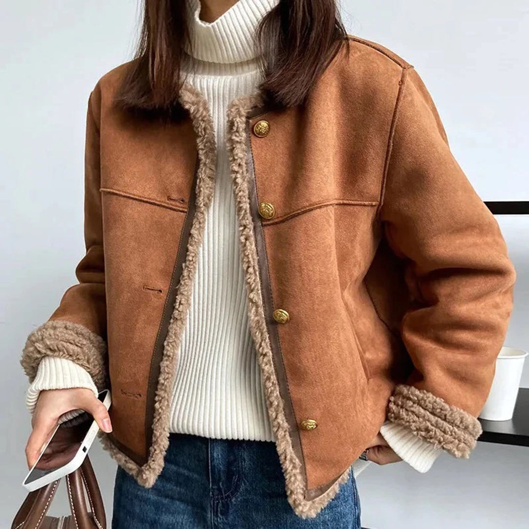 Veste en daim élégante, luxueuse et confortable pour femmes