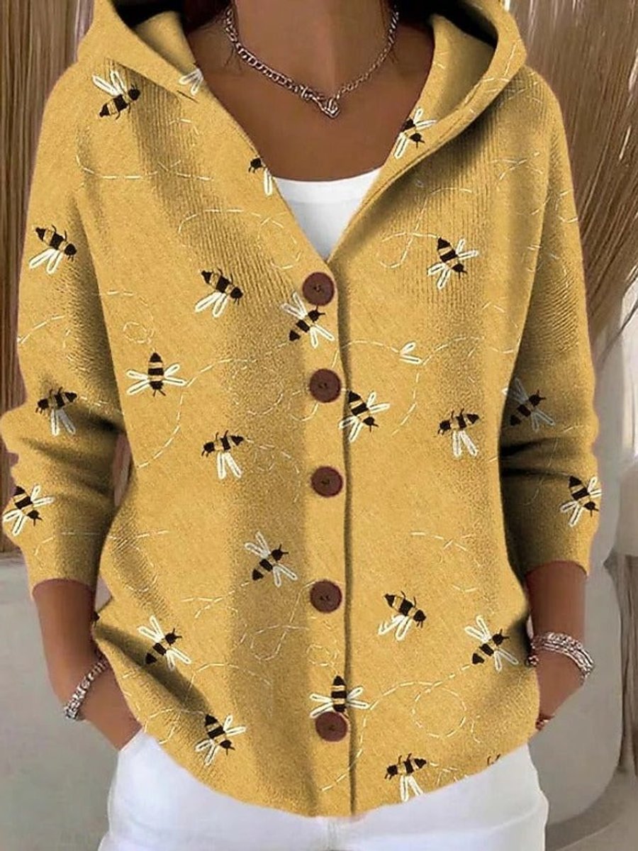Pull d'extérieur coloré pour femmes avec capuche et patte de boutonnage – Cardigan hoodie décontracté pour le quotidien et les loisirs