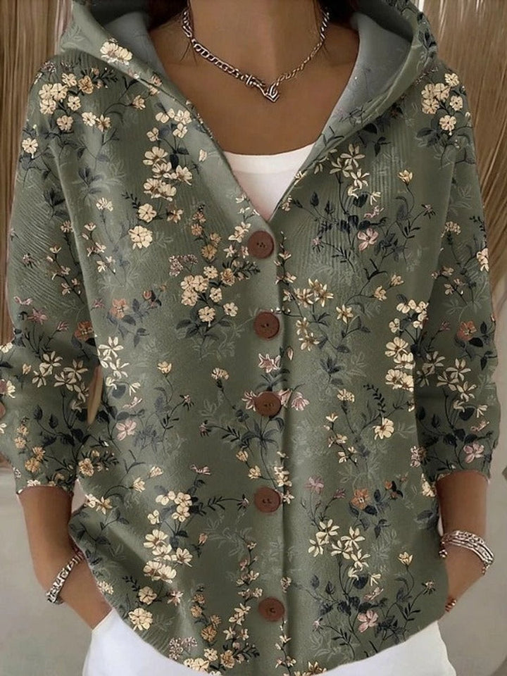 Cardigan pour femmes coloré avec capuche et boutonnière – Cardigan hoodie décontracté pour le quotidien et les loisirs