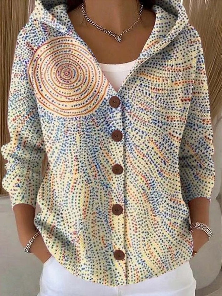 Cardigan pour femmes coloré avec capuche et boutonnière – Cardigan hoodie décontracté pour le quotidien et les loisirs
