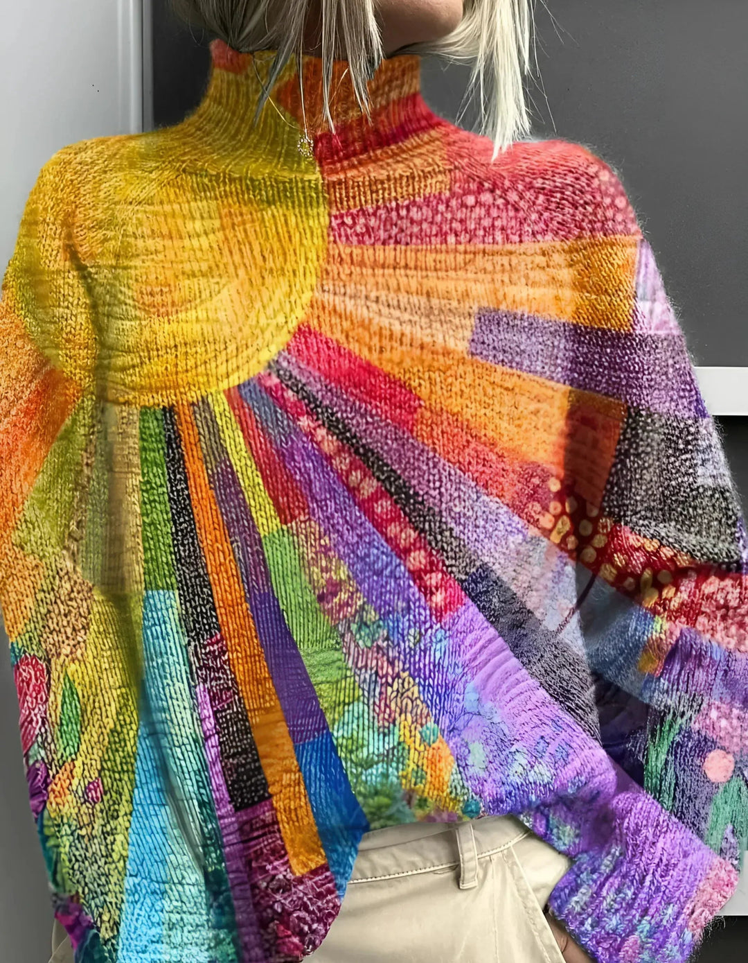 Pull à col roulé coloré pour femmes - Élégant & Confortable