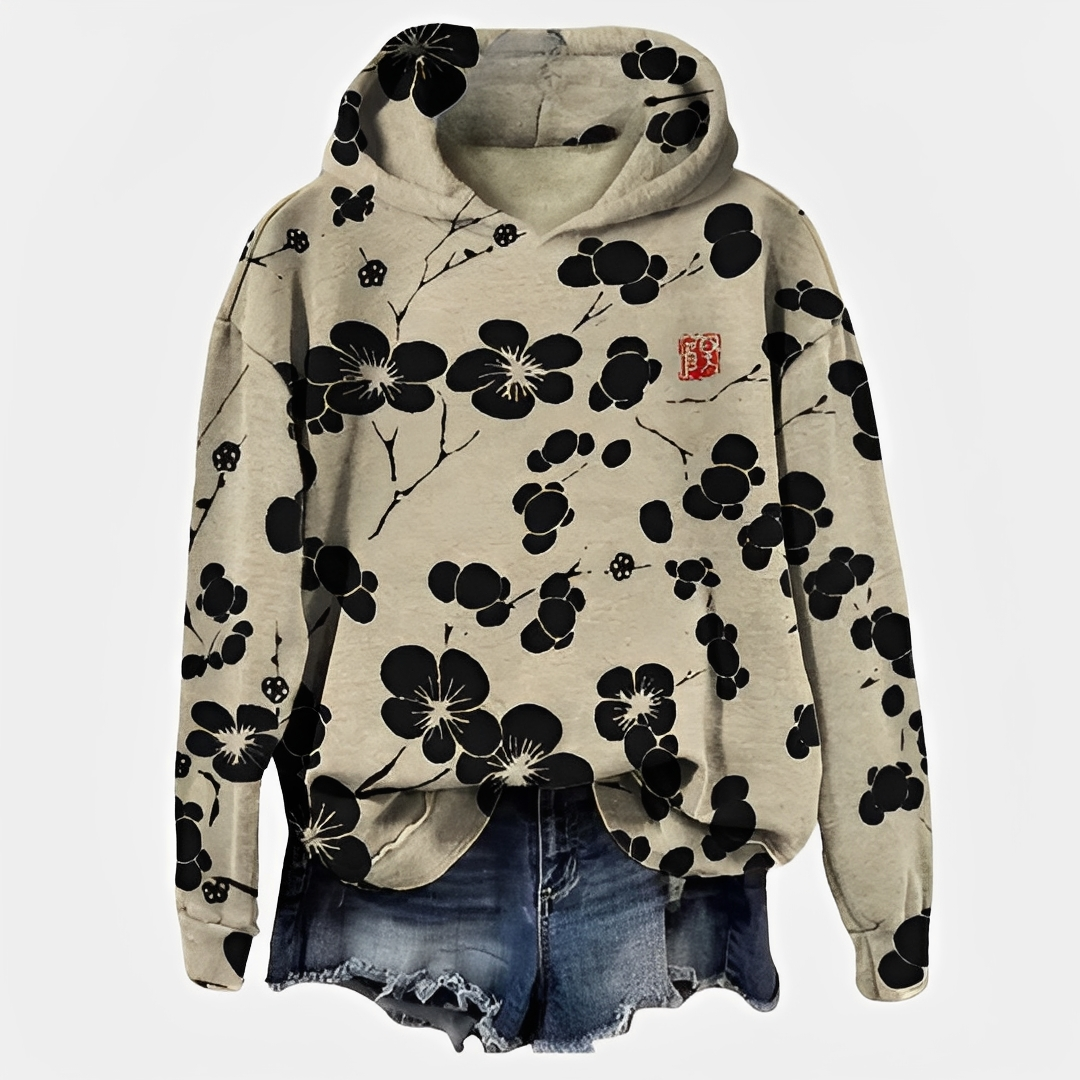 Emelyn - Sweat à capuche pour femmes avec accent floral