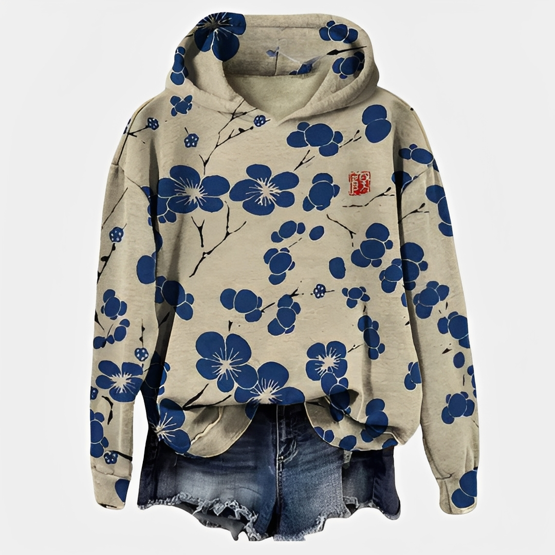 Emelyn - Sweat à capuche pour femmes avec accent floral