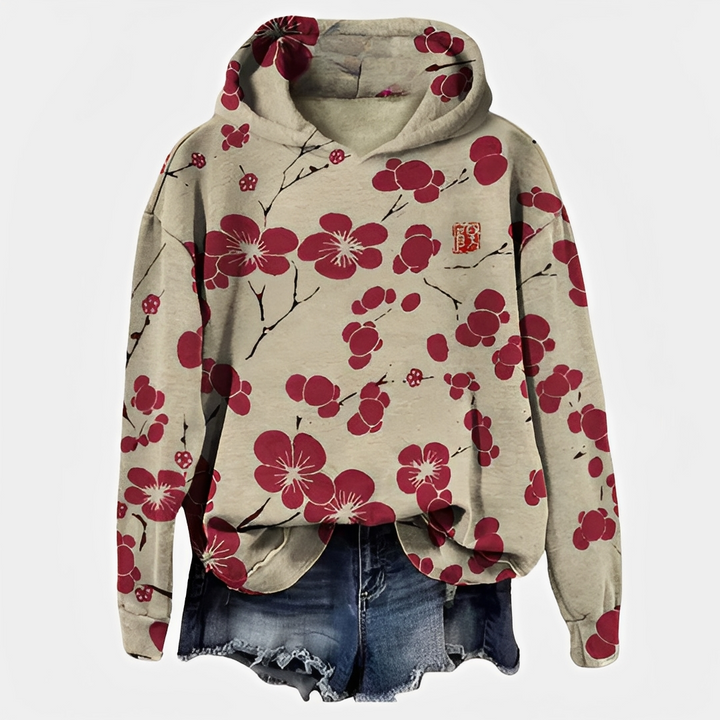 Emelyn - Sweat à capuche pour femmes avec accent floral