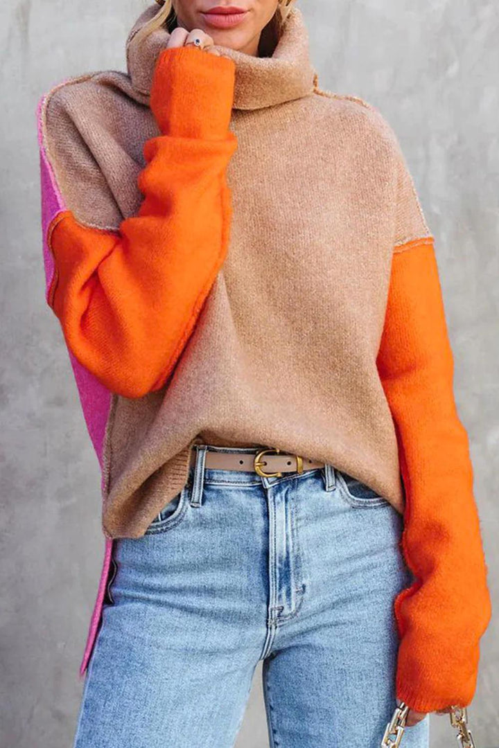 Pull à col roulé pour femmes en coloris bloc | Confortable