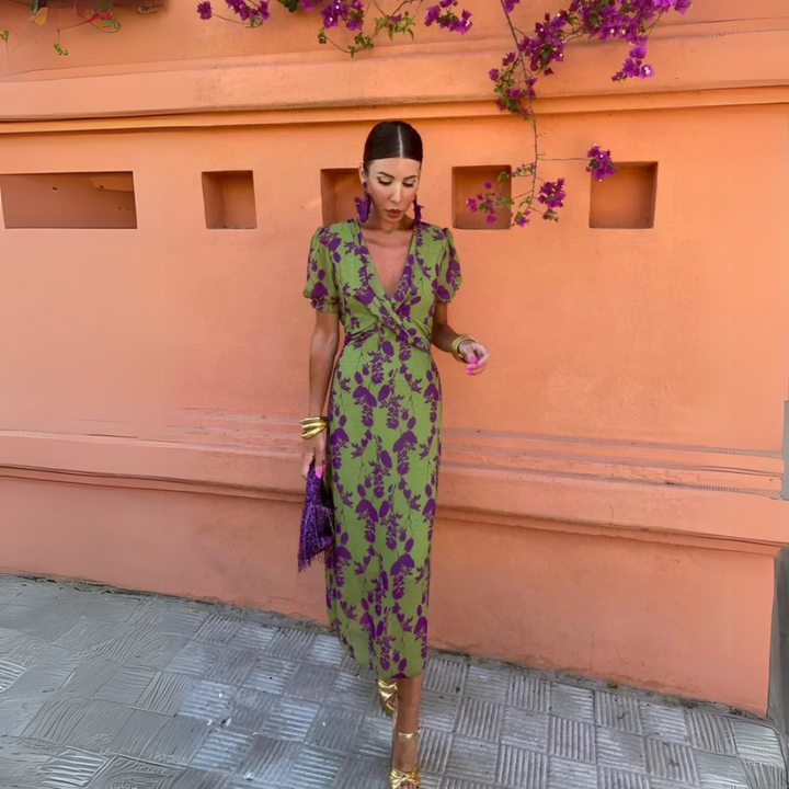 Danielle - Robe midi à fleurs