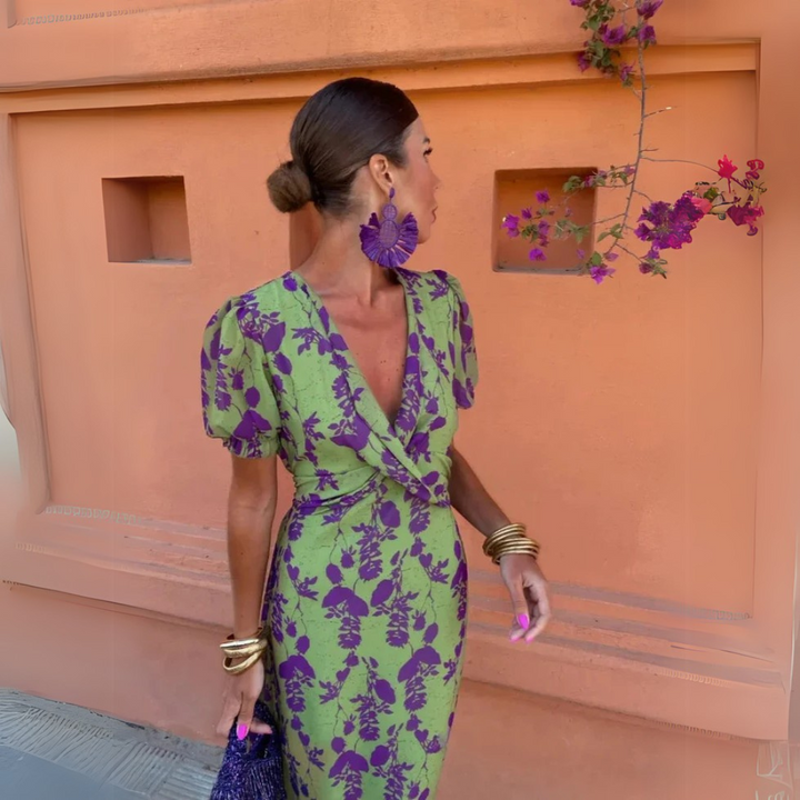 Danielle - Robe midi à fleurs