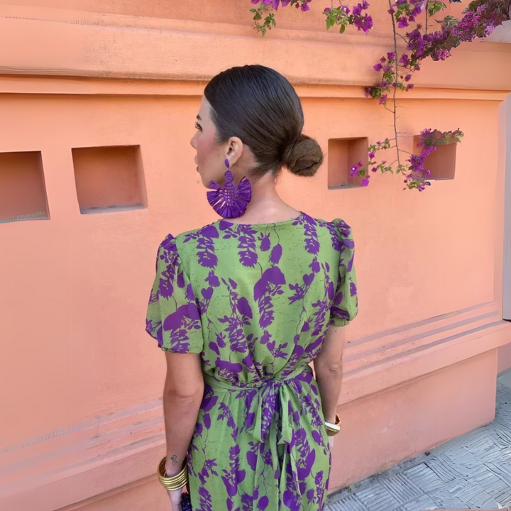 Danielle - Robe midi à fleurs
