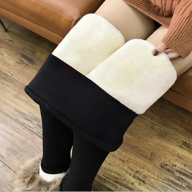 Leggings d'hiver chauds en agneau pour femmes