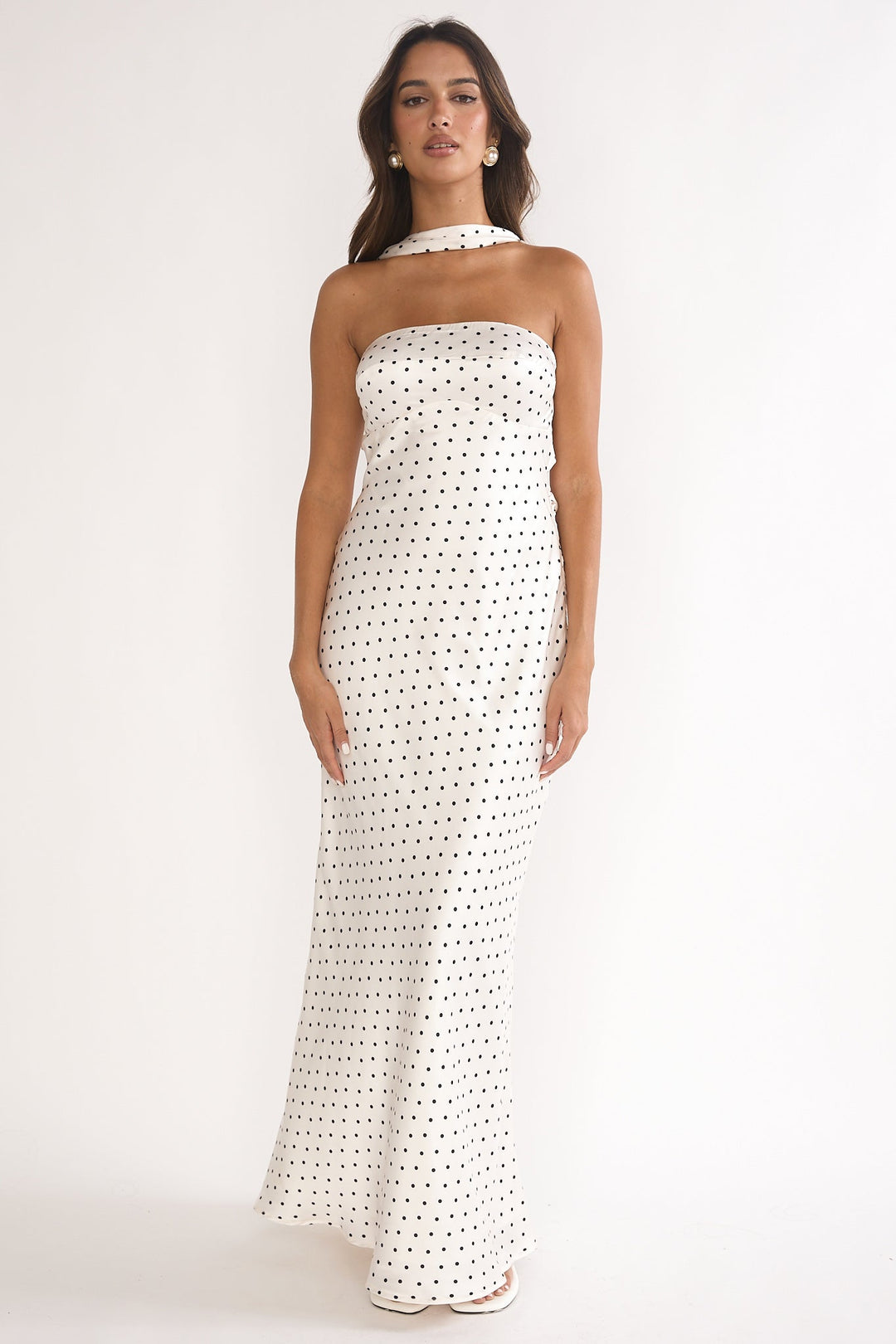 Mia | Robe maxi femme longue élégante & à pois