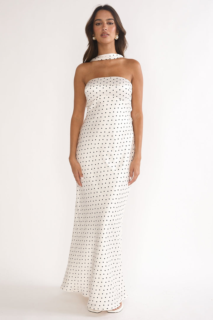 Mia | Robe maxi femme longue élégante & à pois