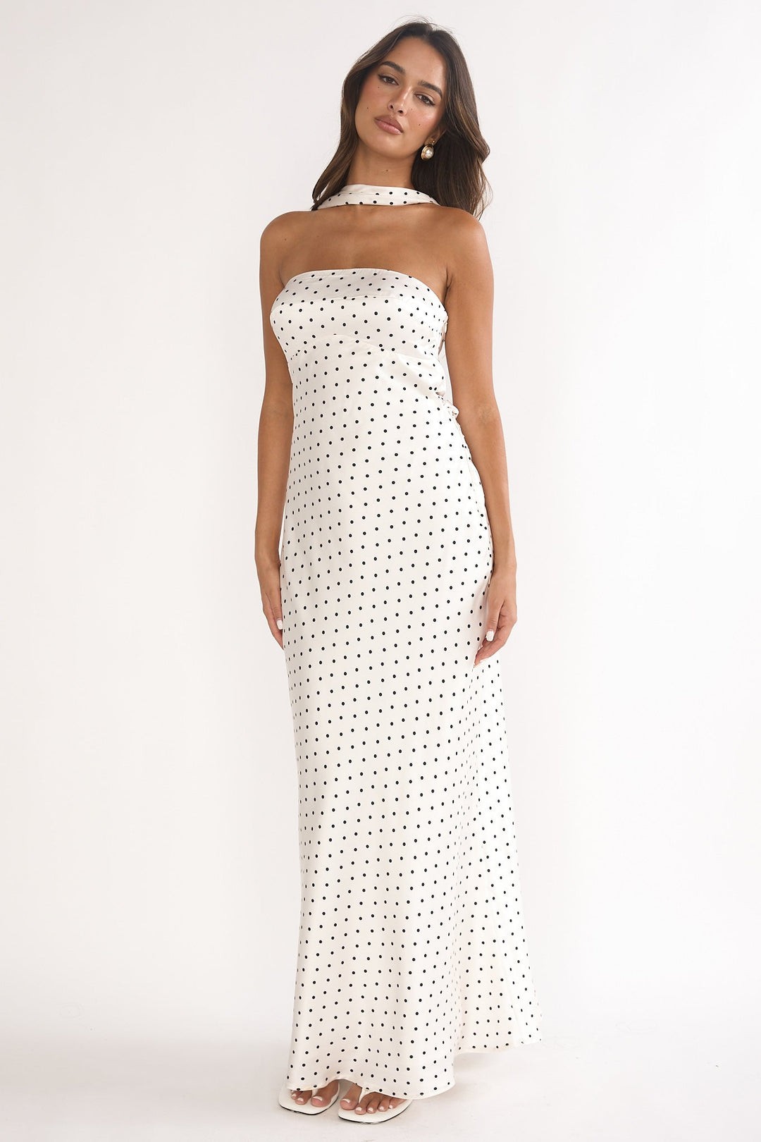 Mia | Robe maxi femme longue élégante & à pois