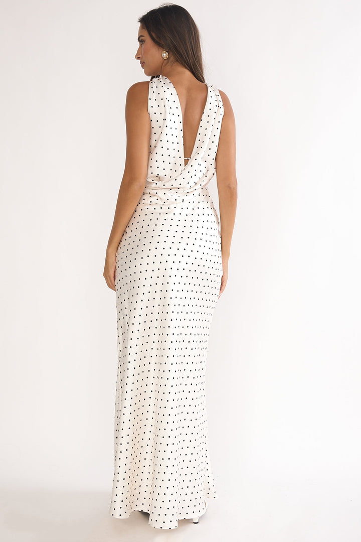 Mia | Robe maxi femme longue élégante & à pois