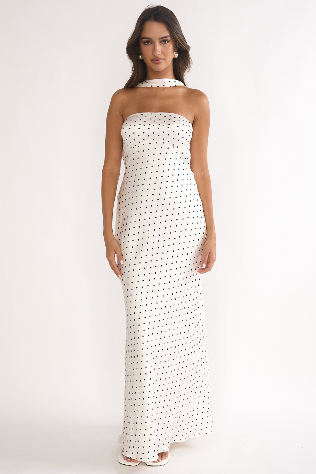 Mia | Robe maxi femme longue élégante & à pois