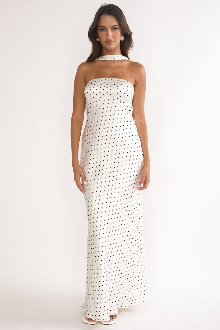 Mia | Robe maxi femme longue élégante & à pois