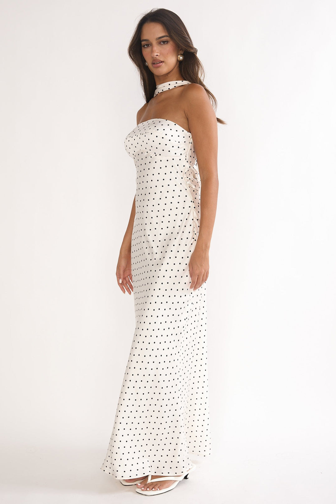 Mia | Robe maxi femme longue élégante & à pois