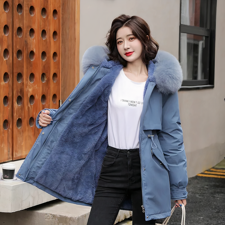 Sophia | Élégant col en fourrure Parka femme stylée