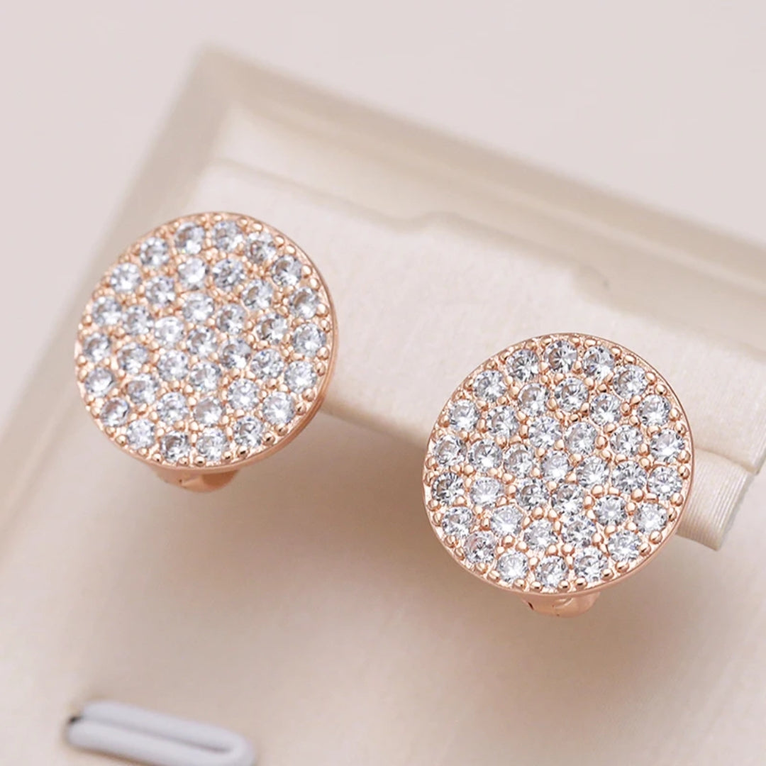 Boucles d'oreilles en forme de disque doré