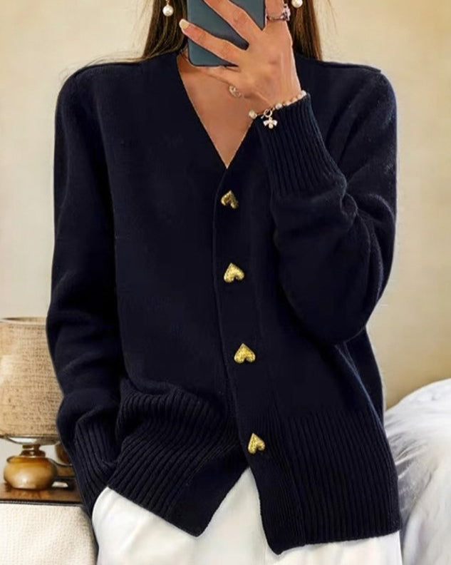 Cardigan Femme - Tricot Doux avec Décolleté en V