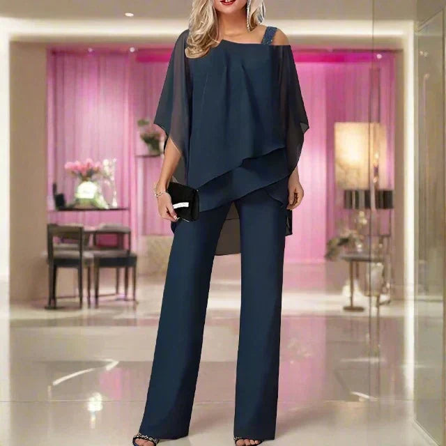 Leona - Ensemble élégant pour femmes avec top en chiffon