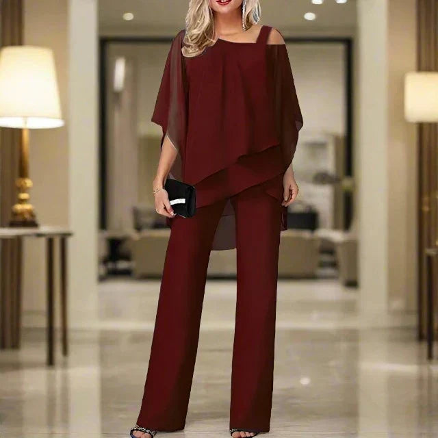 Leona - Ensemble élégant pour femmes avec top en chiffon
