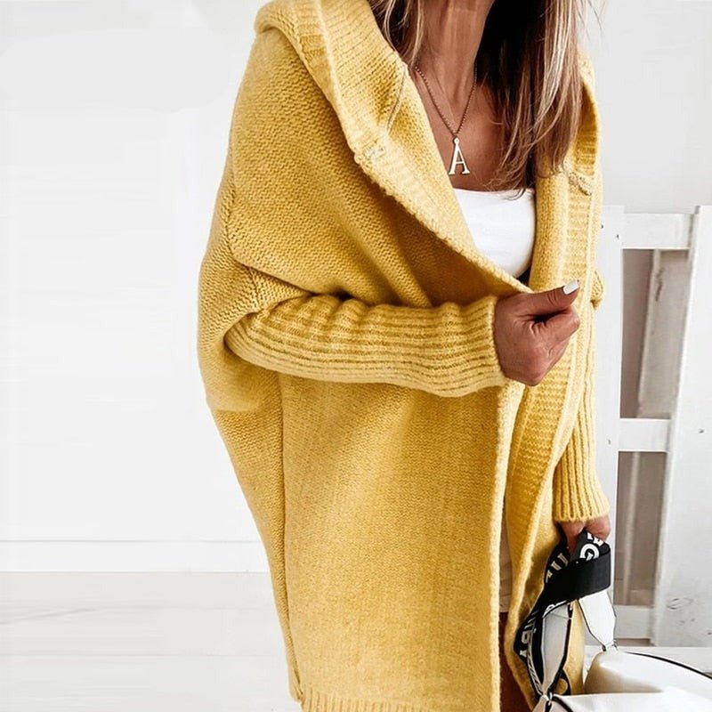 Cardigan Long Femme | Oversize Avec Capuche