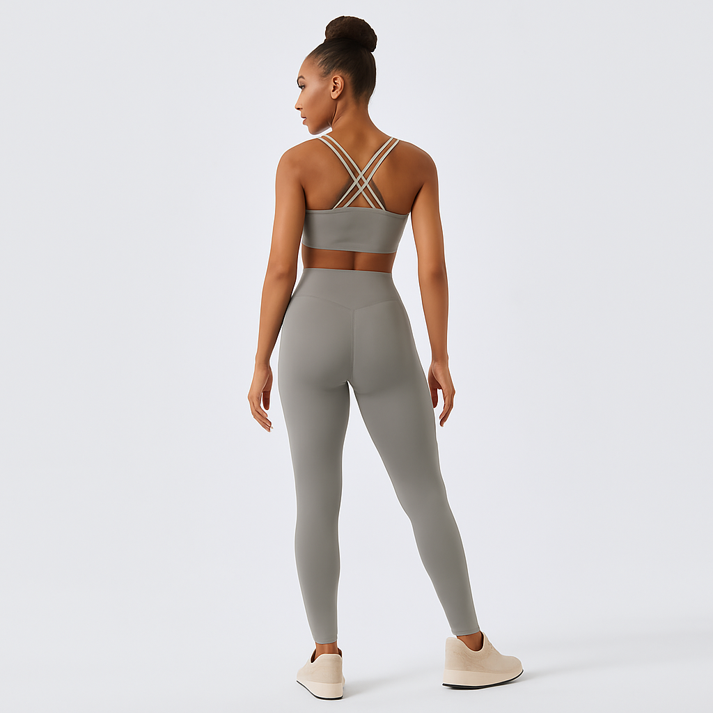 Ensemble de yoga et de Pilates sans couture pour femmes – Leggings et top taille haute, ensemble de vêtements de sport en 2 pièces