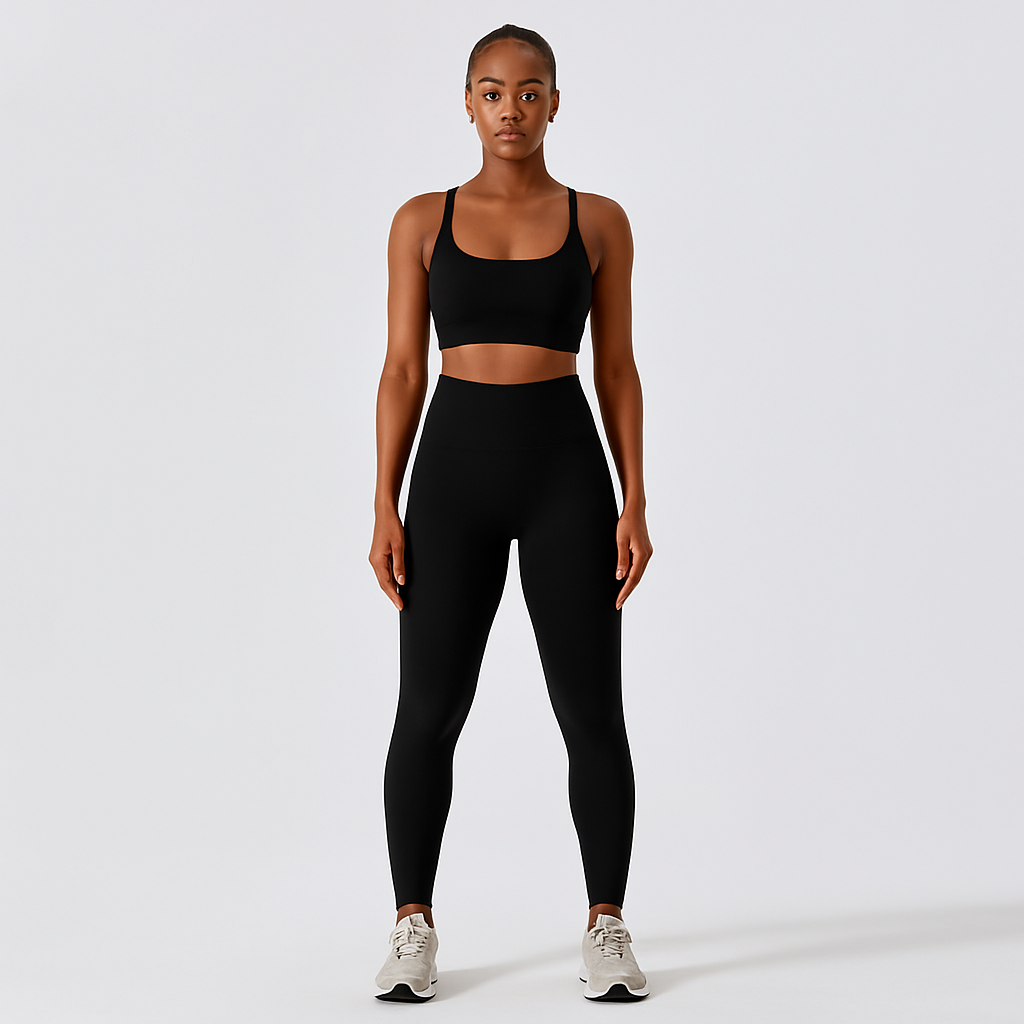 Ensemble de yoga et de pilates sans couture pour femmes – Soutien-gorge de sport, short taille haute et leggings