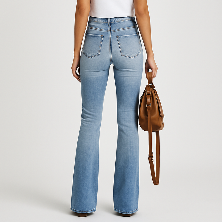 Jane – Jeans stretch pour femmes à jambe évasée – Coupe confortable en denim