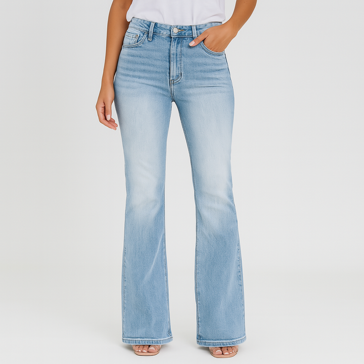 Jane – Jeans stretch pour femmes à jambe évasée – Coupe confortable en denim
