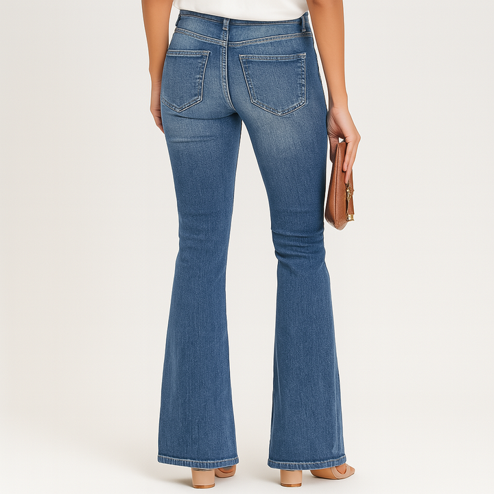 Ellen – Jeans pour femmes taille haute et évasés – Coupe classique en denim