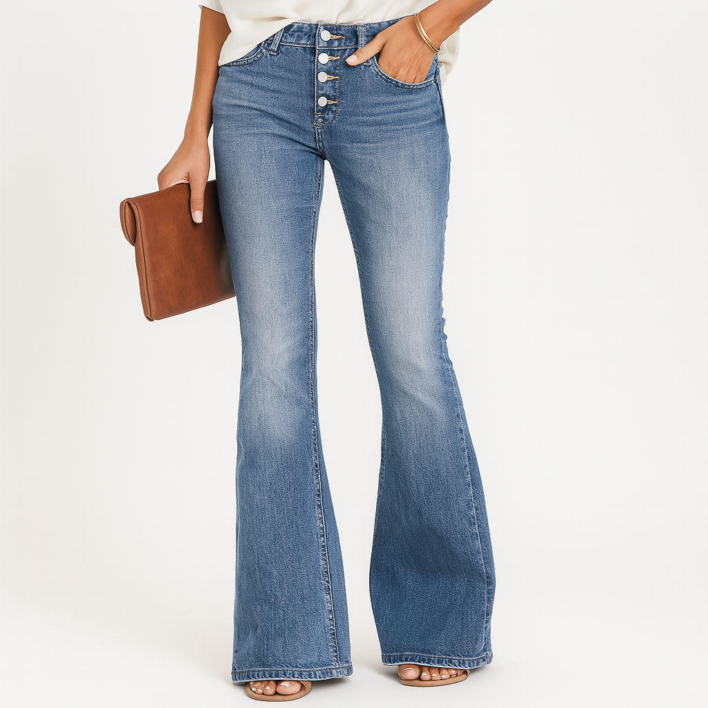 Ellen – Jeans pour femmes taille haute et évasés – Coupe classique en denim
