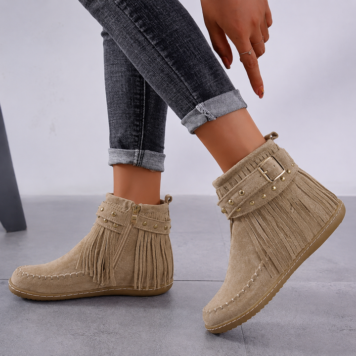 Dorothea | Bottines à franges pour femmes avec boucles