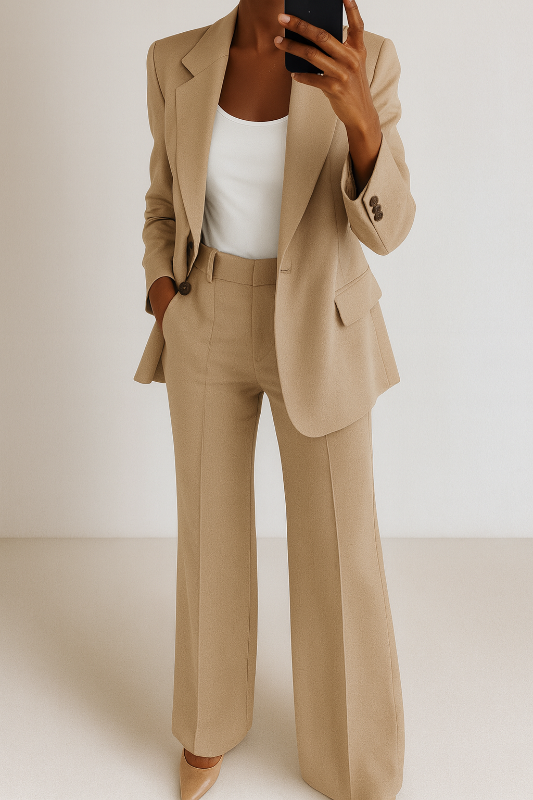Costume Femme - Ensemble Blazer et Pantalon Élégant pour Occasions Festives