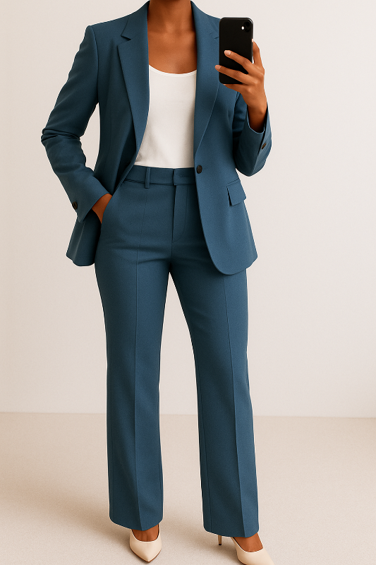 Costume Femme - Ensemble Blazer et Pantalon Élégant pour Occasions Festives