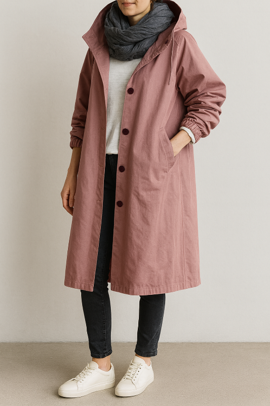 Manteau long imperméable pour femmes avec capuche réglable pour l'hiver et la pluie – Manteaux pour femmes