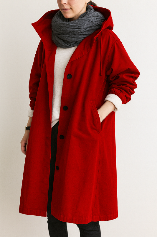 Manteau long imperméable pour femmes avec capuche réglable pour l'hiver et la pluie – Manteaux pour femmes