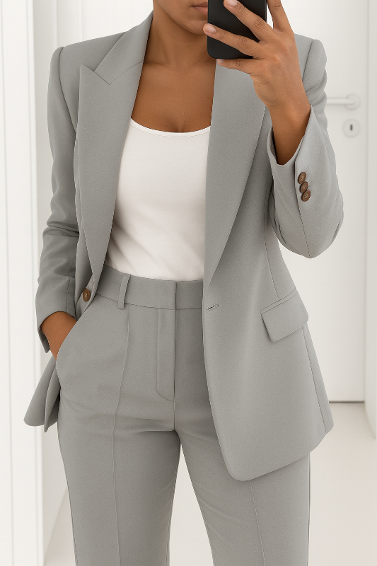 Costume élégant pour femmes pour occasions formelles – Blazer sur mesure avec pantalon à coupe moyenne