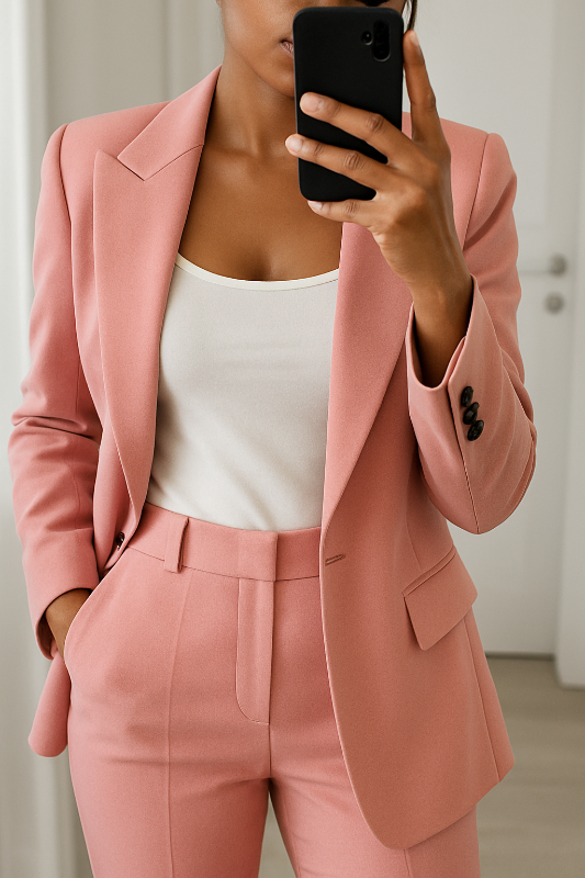 Costume élégant pour femmes pour occasions formelles – Blazer sur mesure avec pantalon mi-hauteur