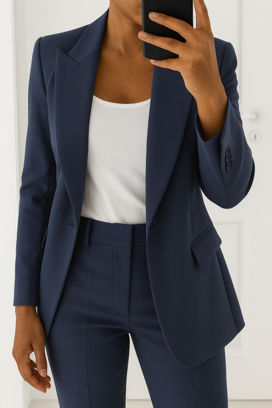 Costume élégant pour femmes pour occasions formelles – Blazer sur mesure avec pantalon mi-hauteur