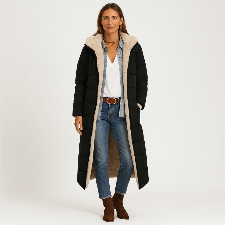 Amara | Manteau d'hiver réversible avec capuche douillette pour femmes