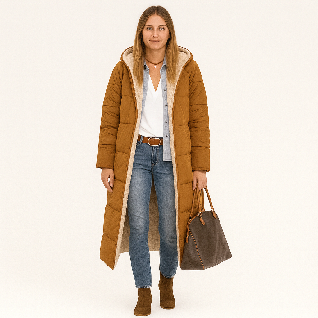 Amara | Manteau d'hiver réversible avec capuche douillette pour femmes
