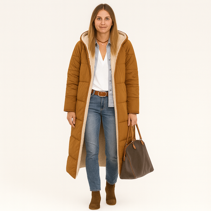 Amara | Manteau d'hiver réversible avec capuche douillette pour femmes