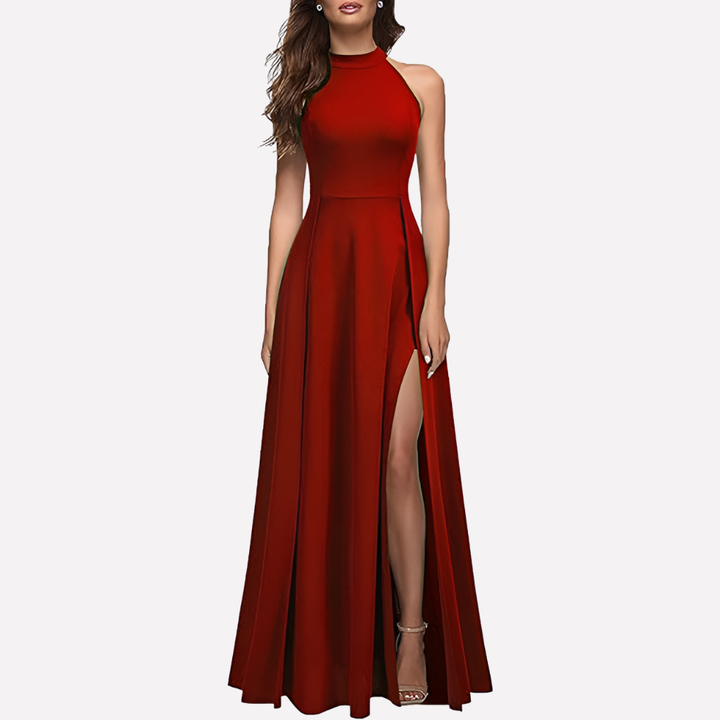 Dominique | Robe de soirée maxi formelle pour femmes avec fente latérale