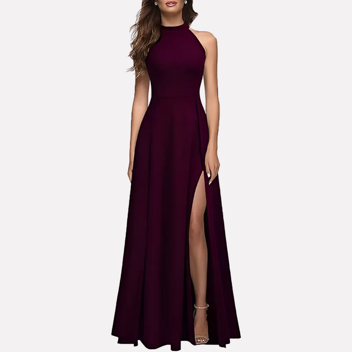 Dominique | Robe de soirée maxi formelle pour femmes avec fente latérale