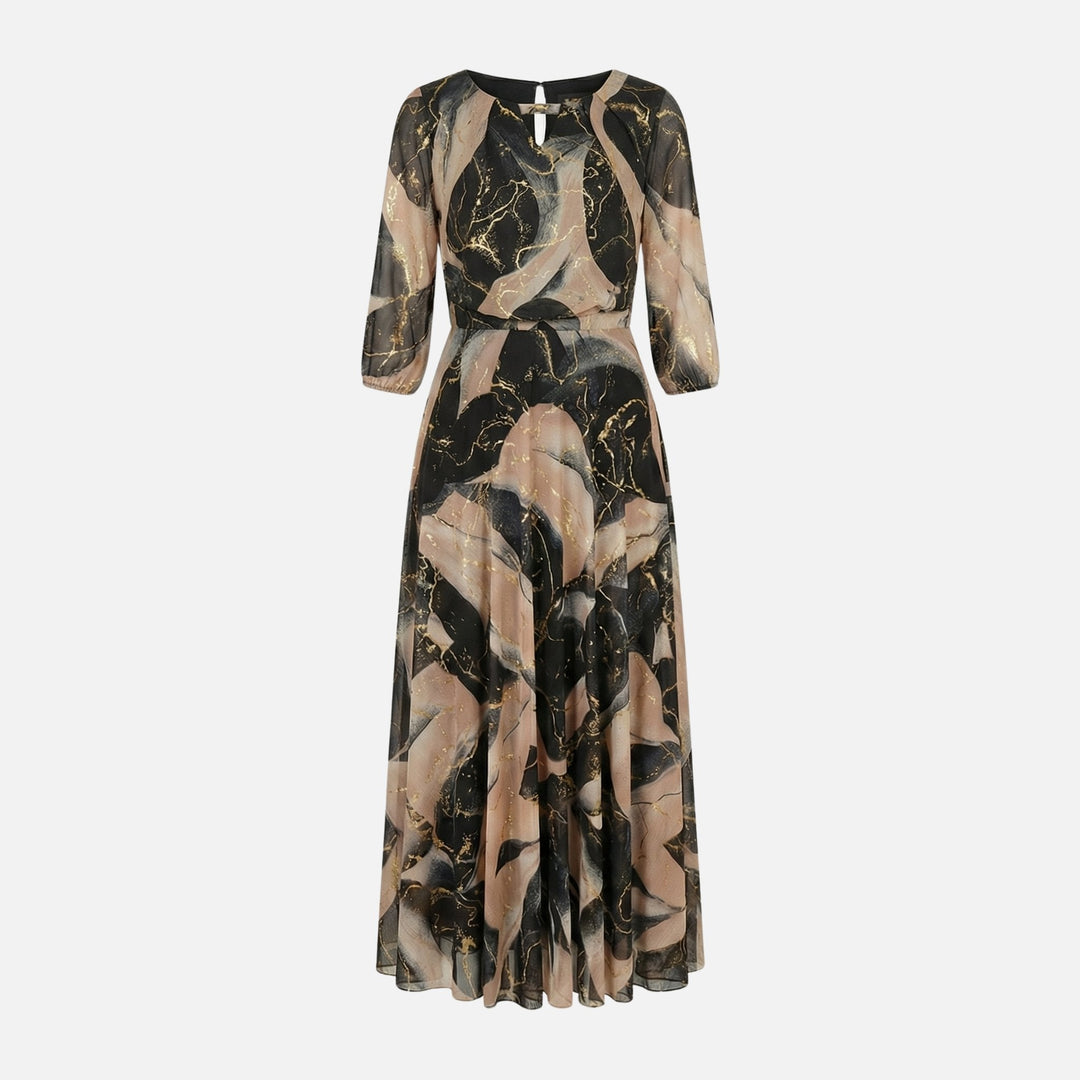 Zora | Robe Maxi Chiffon Femme Taille Élastique Décolleté en V – Robe Maxi en Chiffon