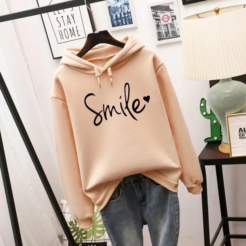Sweat à capuche imprimé pour femmes avec manches longues | Chaud