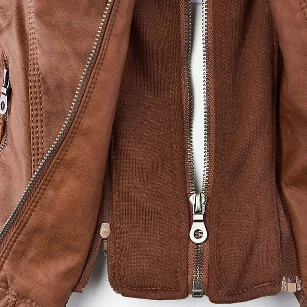Wolff - veste en cuir pour femmes avec capuche