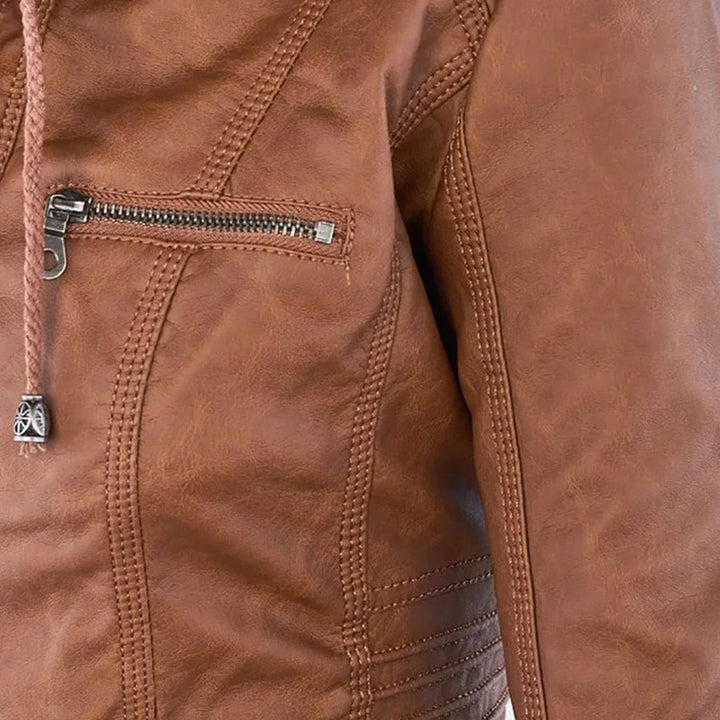 Wolff - veste en cuir pour femmes avec capuche